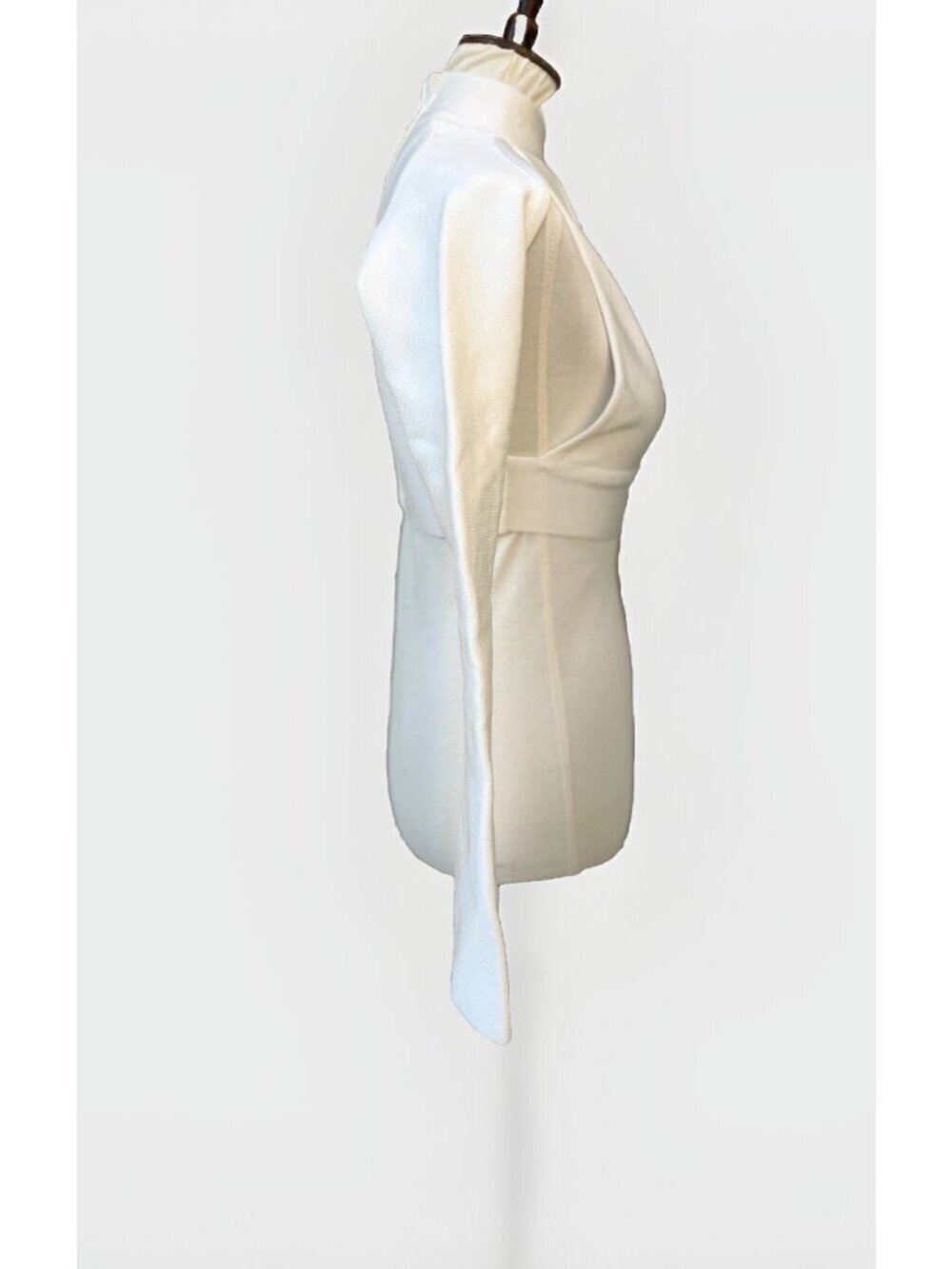 Bossa White Cutout Mock Neck Bandage Top Long Sleeve Stretch Size M - Picture 2 of 9